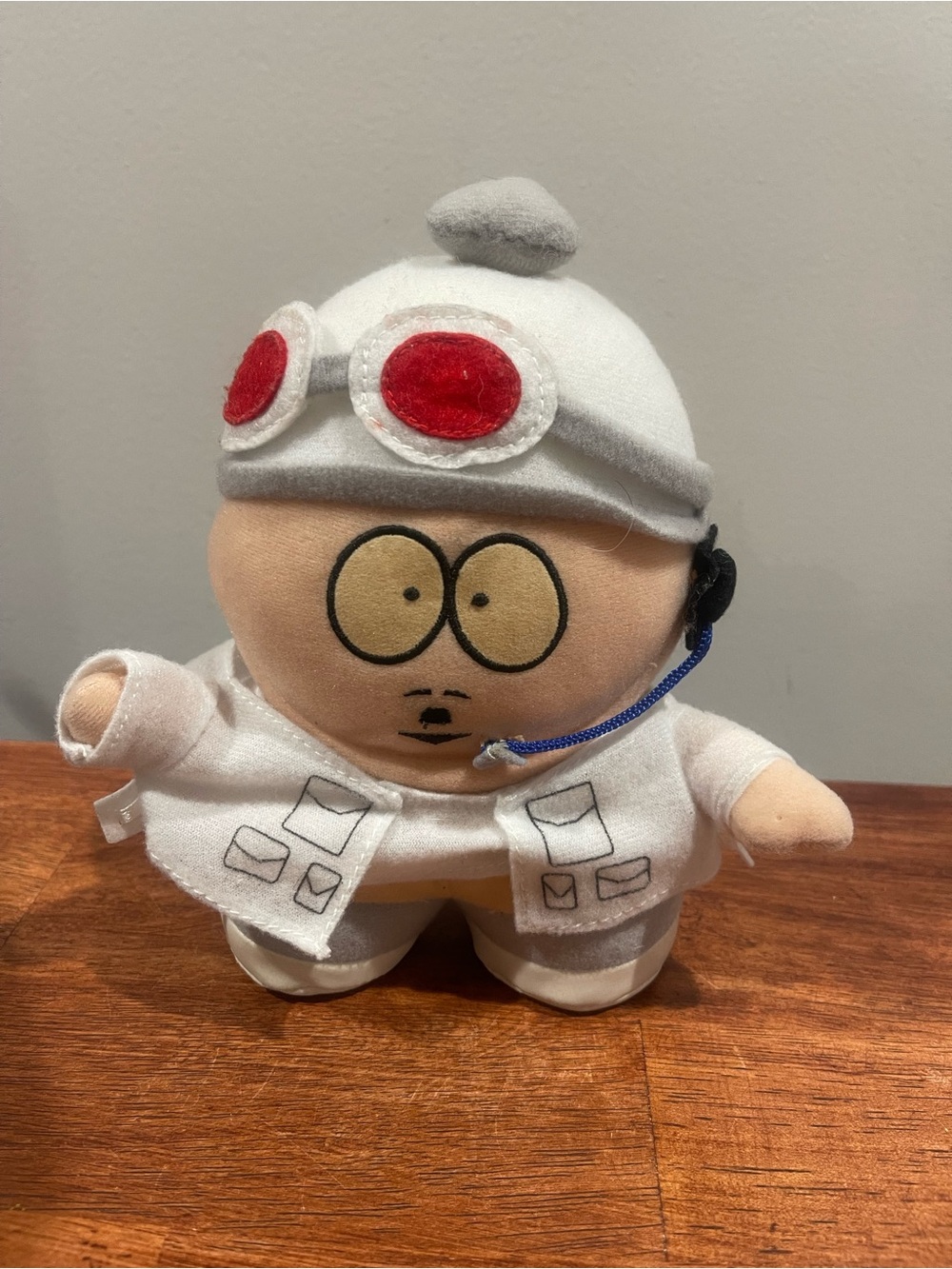 White Pilot Plush Stuffed Toy with Red Goggles - Brand Unknown